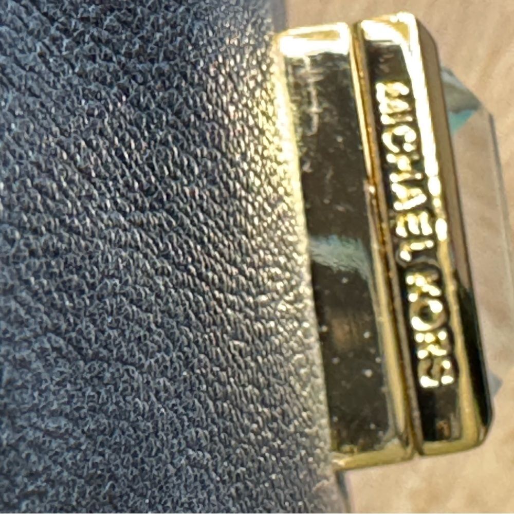 Michael Kors Black Leather-Gold Chain Dinner Purse Shoulder Bag Clutch 10x7 - Picture 8 of 16